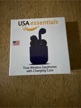 Essentials True Wireless Earphones in Navy Blue with Charging Case